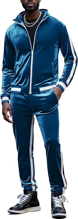 Gull Clothing Articles #7404  Velour Tracksuit Sweatsuit Velvet