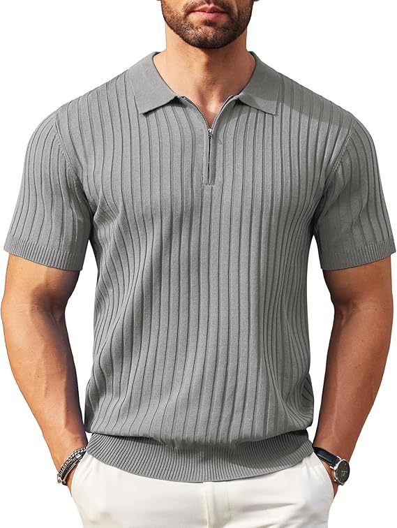 Gull Clothing Articles #7406  Men's Zipper Polo Shirt
